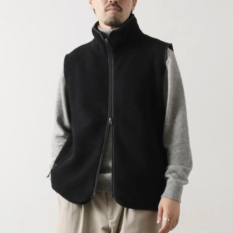 Jackets^AXESQUIN / Wool Boa Vest black
