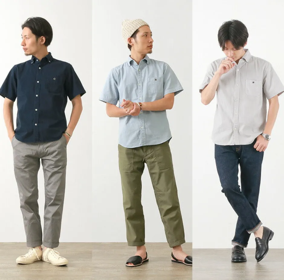 Shirts^BARNS / BR-5266 Ox S/S button-down shirt