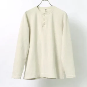 T-Shirts^BARNS / Spun Milled Henley Neck Long Sleeve T-Shirt
