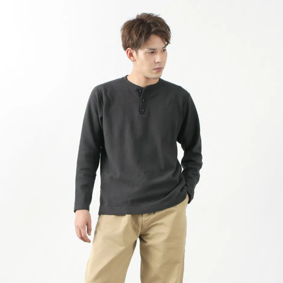 T-Shirts^BARNS / Spun Milled Henley Neck Long Sleeve T-Shirt