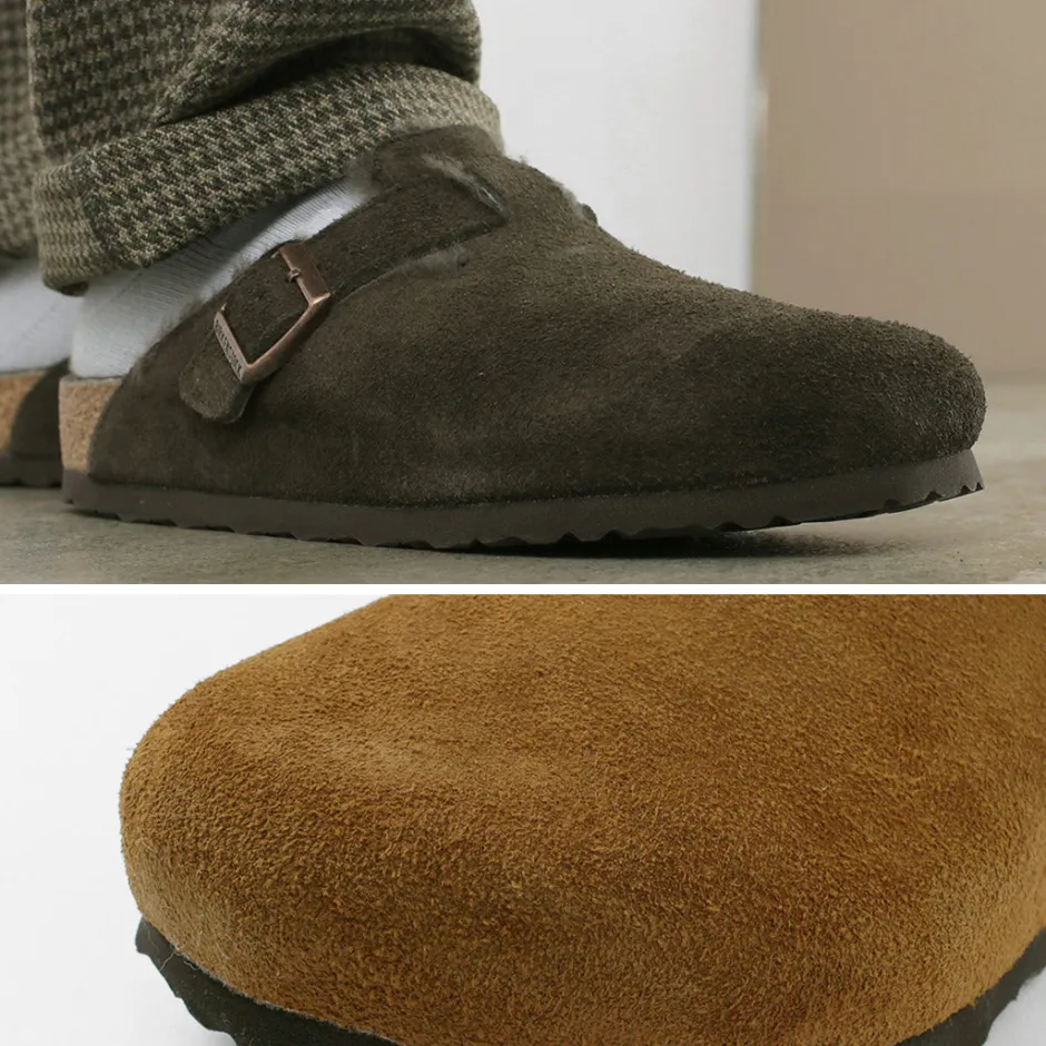 Sandals^BIRKENSTOCK / Boston Shearling Suede Leather Fur Sandals