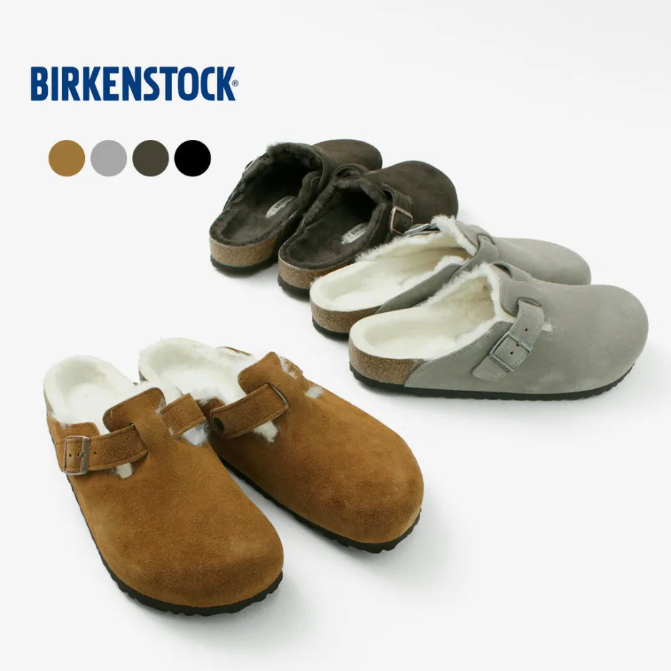Sandals^BIRKENSTOCK / Boston Shearling Suede Leather Fur Sandals