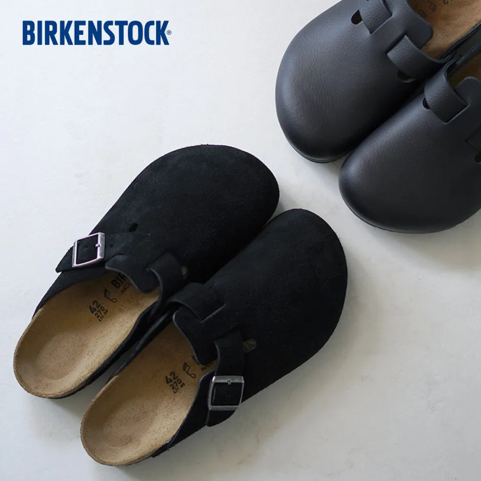 Sandals^BIRKENSTOCK / Boston Suede Leather Sandals black