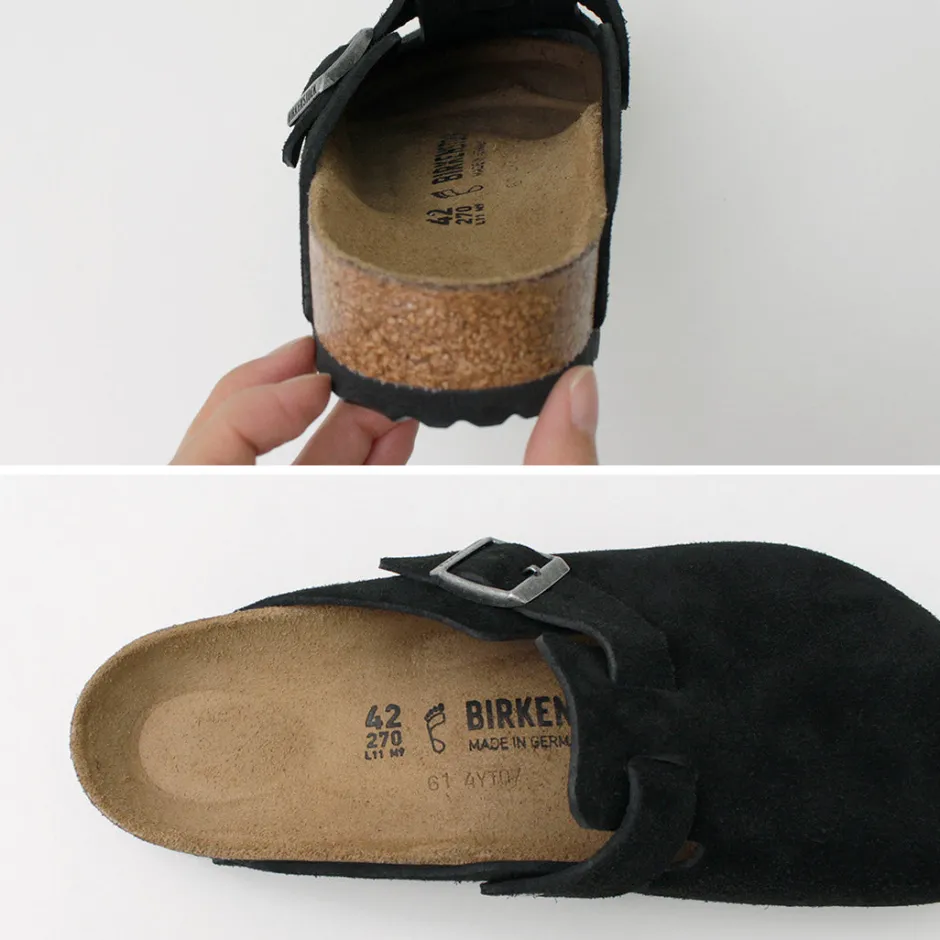 Sandals^BIRKENSTOCK / Boston Suede Leather Sandals black