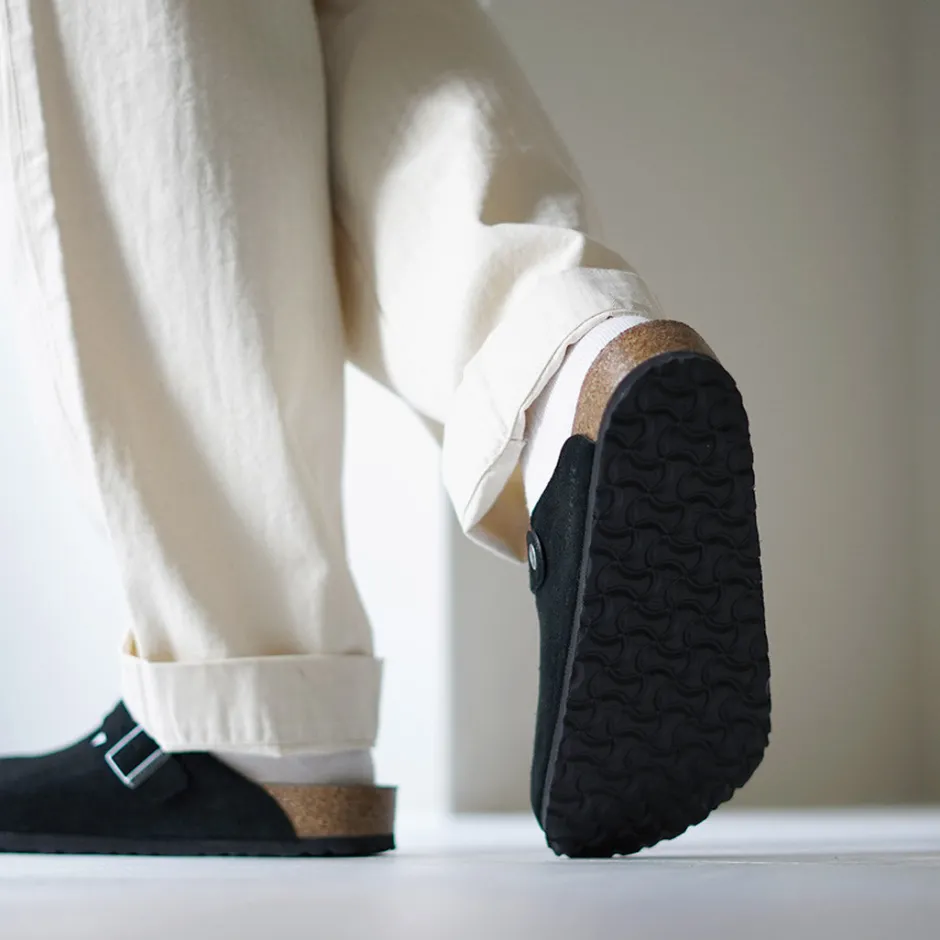 Sandals^BIRKENSTOCK / Boston Suede Leather Sandals black