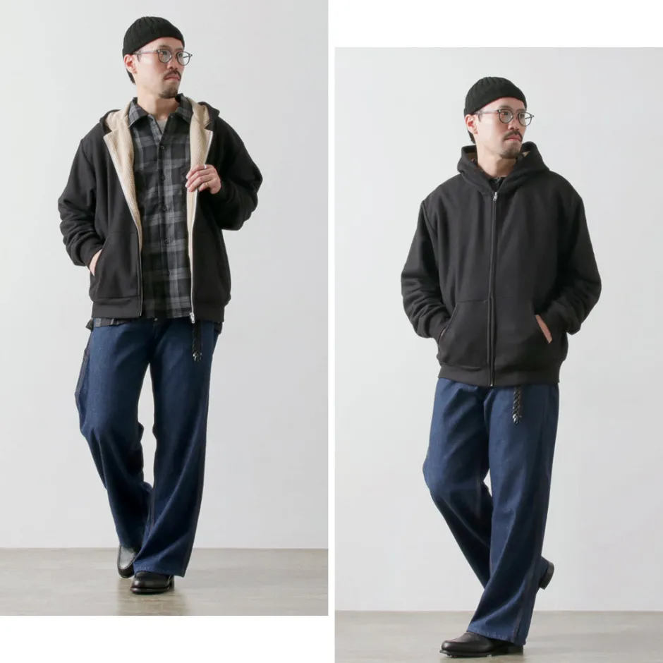 Jackets^BURLAP OUTFITTER / Grid Fleece Lined Zip Hoodie