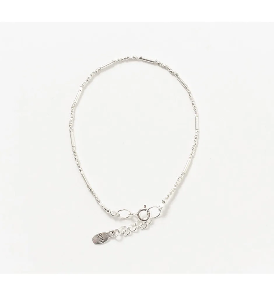 Anklets^CHALISA T.. / Multi-cut Karen beads & tube beads / bracelet silver