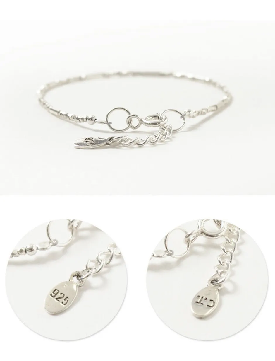 Anklets^CHALISA T.. / Multi-cut Karen beads & tube beads / bracelet silver