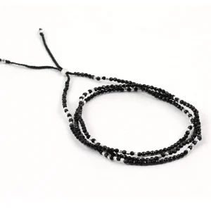 Anklets^CHALISA T.. / Onyx 2mm cut beads 2 way accessory necklace/bracelet black