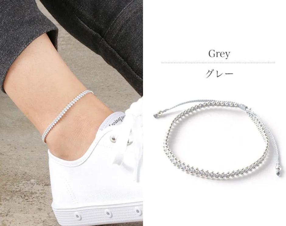 Anklets^CHALISA T.. / Silver Ball Bead Duo Anklet