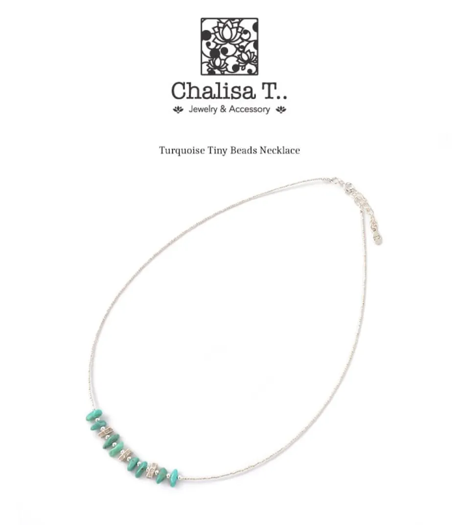 Anklets^CHALISA T.. / Turquoise Tiny Beads Necklace blue
