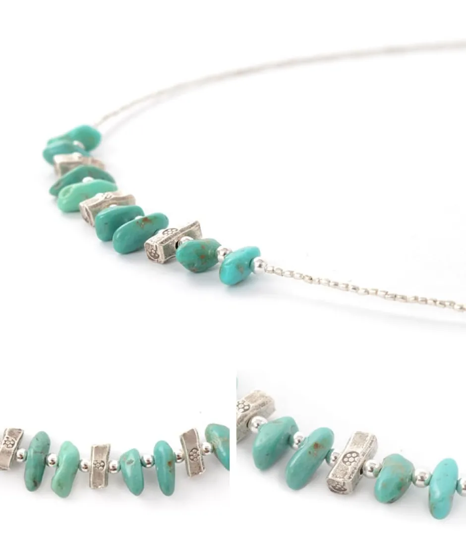 Anklets^CHALISA T.. / Turquoise Tiny Beads Necklace blue