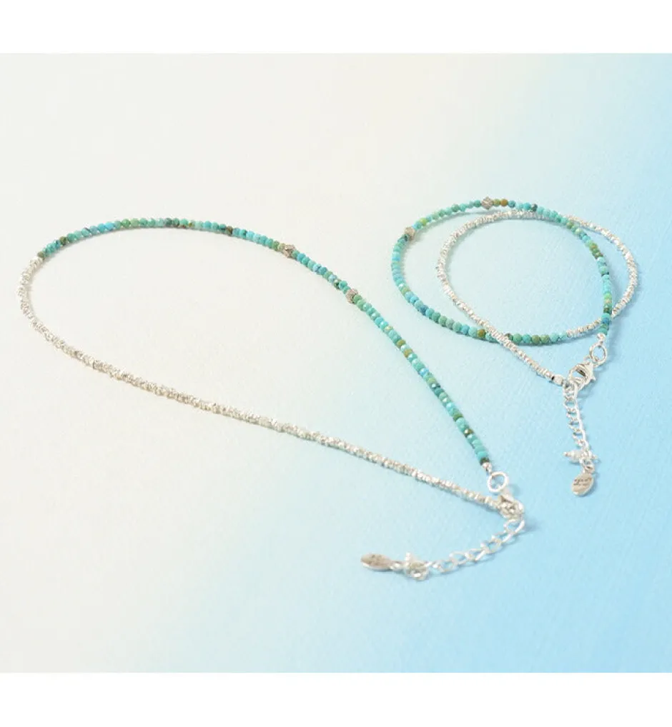 Anklets^CHALISA T.. / Turquoise W Wrap Bracelet Karen Silver blue