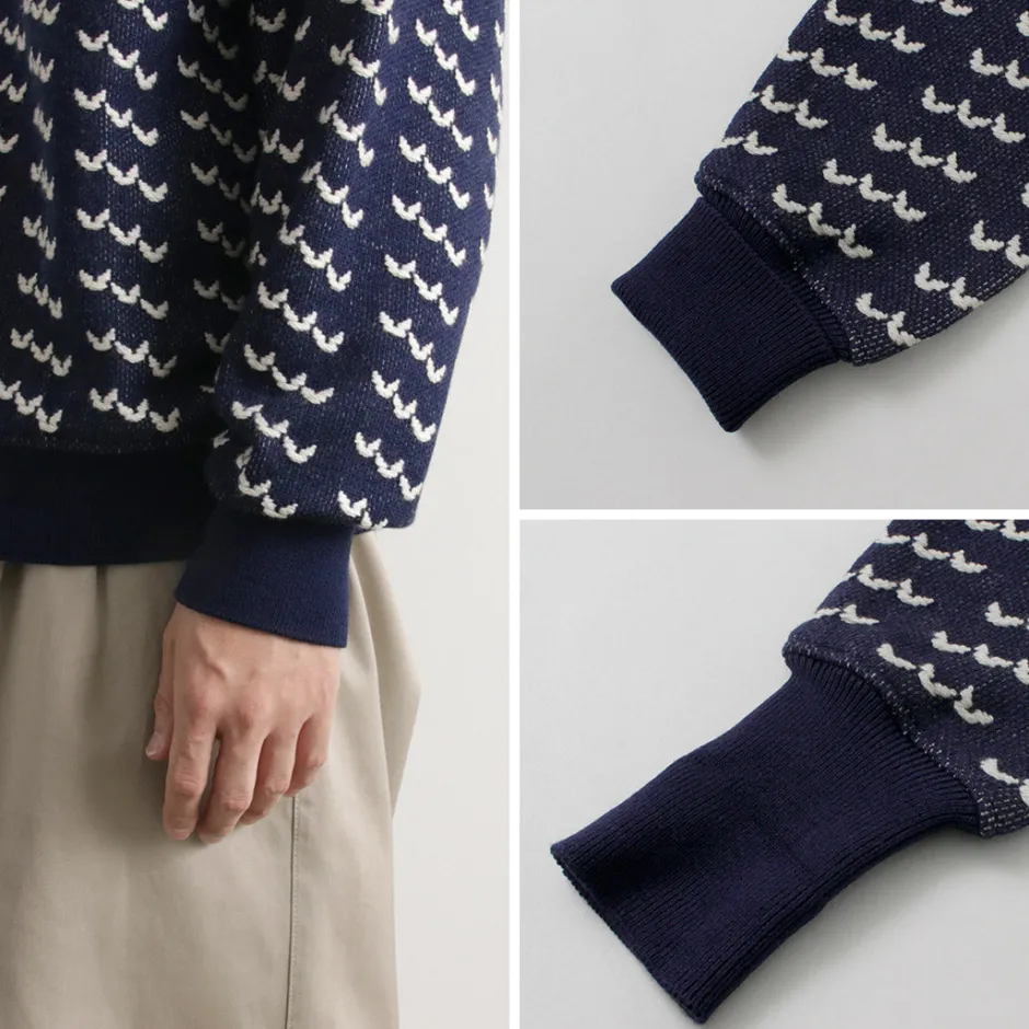 Knits^COOHEM / Big Birds Eye Knit Pullover navy