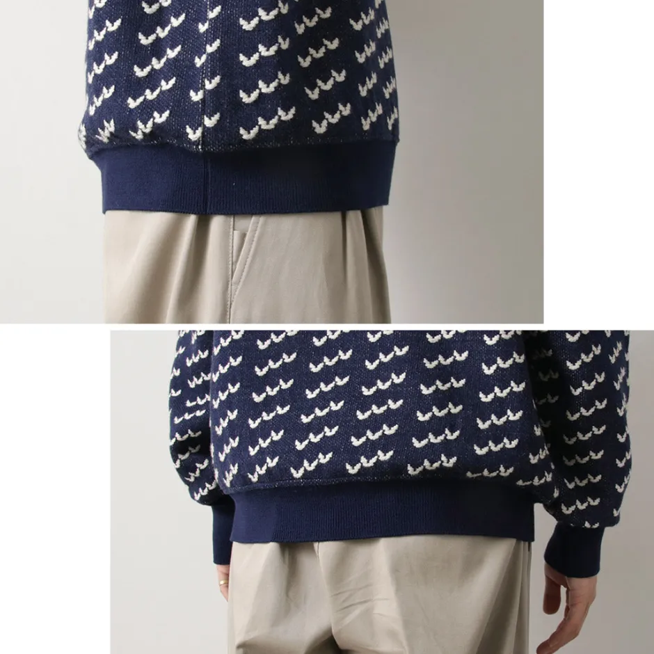 Knits^COOHEM / Big Birds Eye Knit Pullover navy