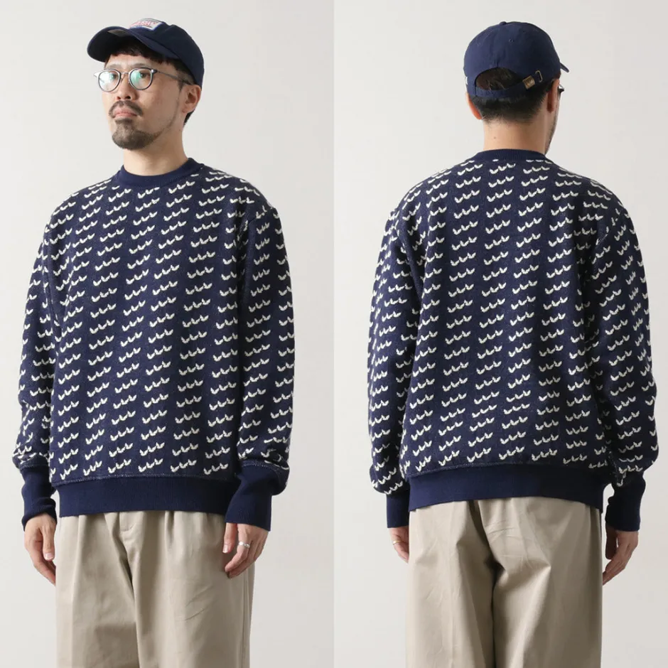 Knits^COOHEM / Big Birds Eye Knit Pullover navy