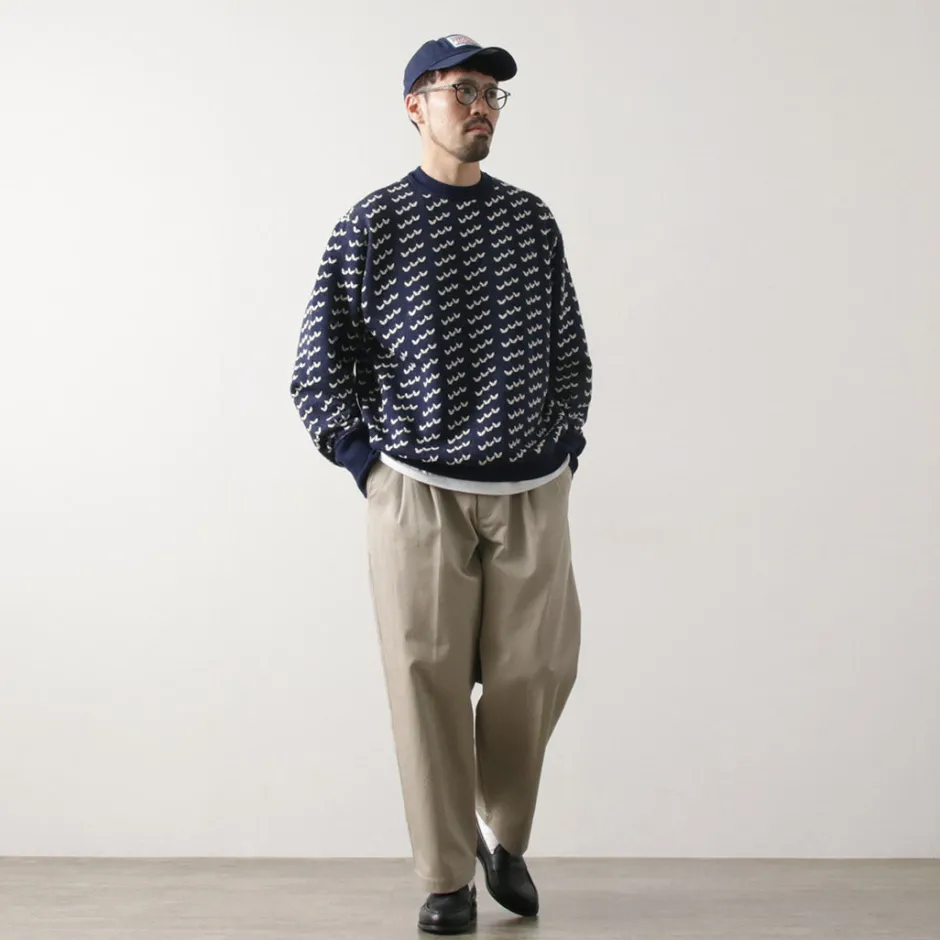 Knits^COOHEM / Big Birds Eye Knit Pullover navy