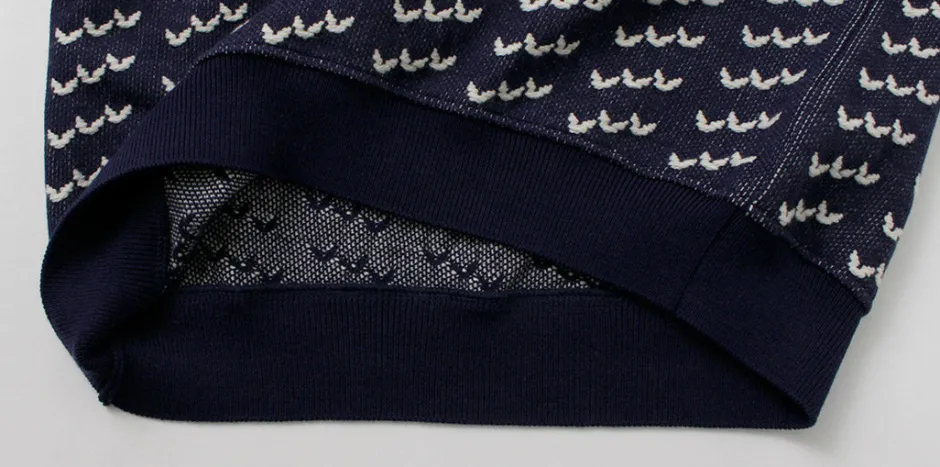 Knits^COOHEM / Big Birds Eye Knit Pullover navy