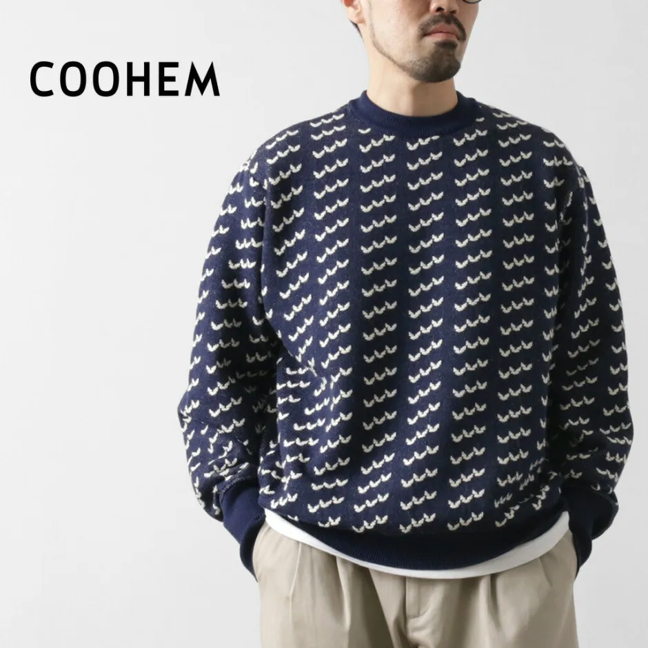 Knits^COOHEM / Big Birds Eye Knit Pullover navy