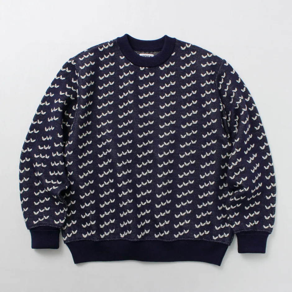 Knits^COOHEM / Big Birds Eye Knit Pullover navy