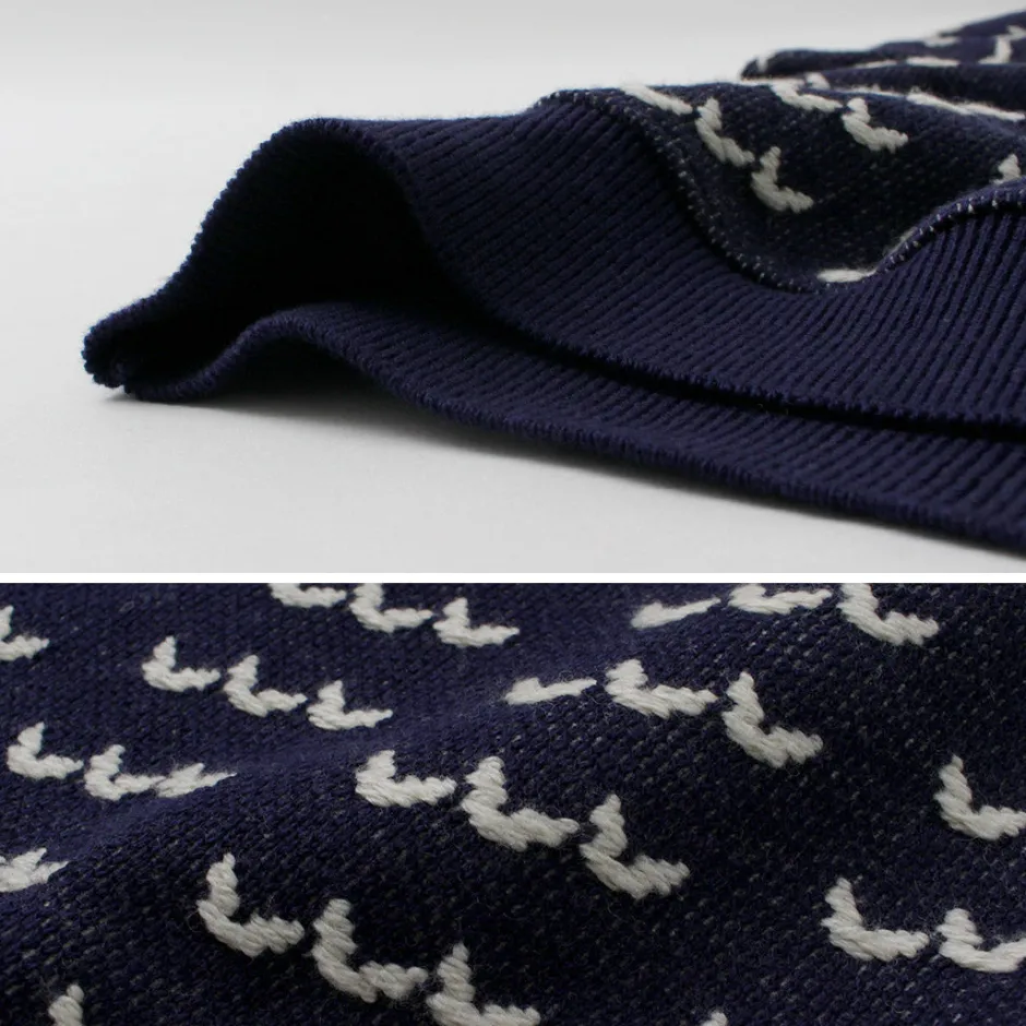 Knits^COOHEM / Big Birds Eye Knit Pullover navy