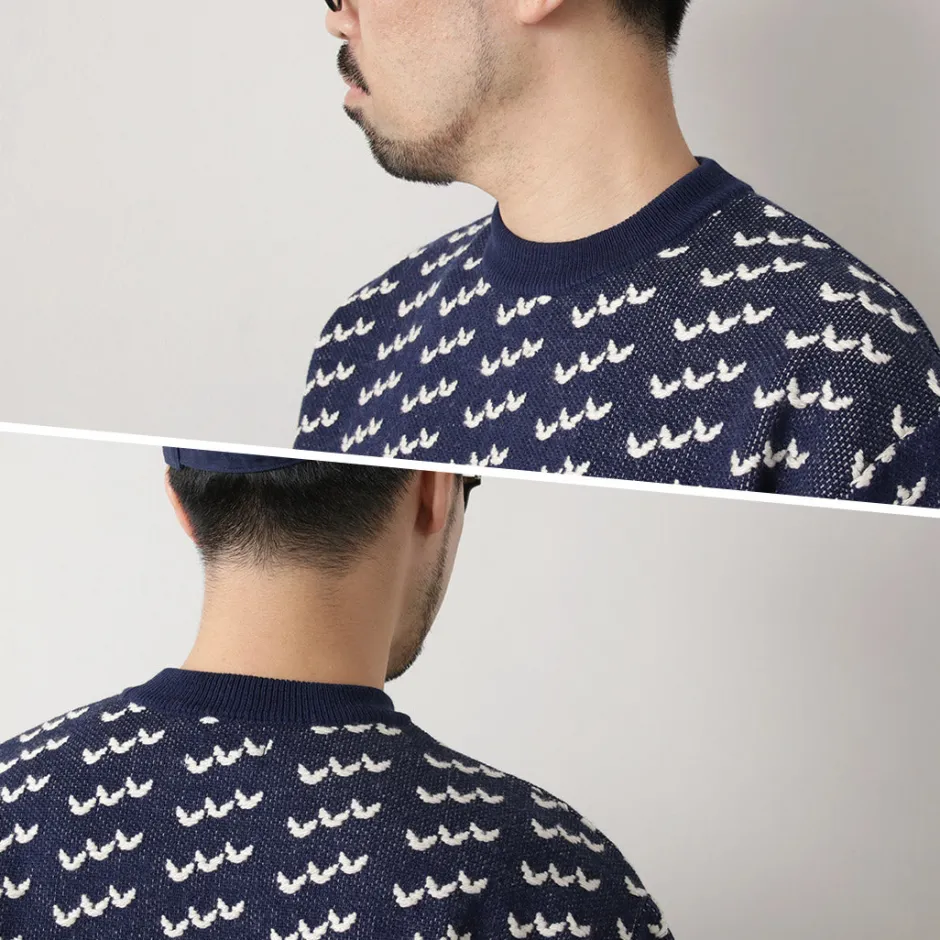Knits^COOHEM / Big Birds Eye Knit Pullover navy