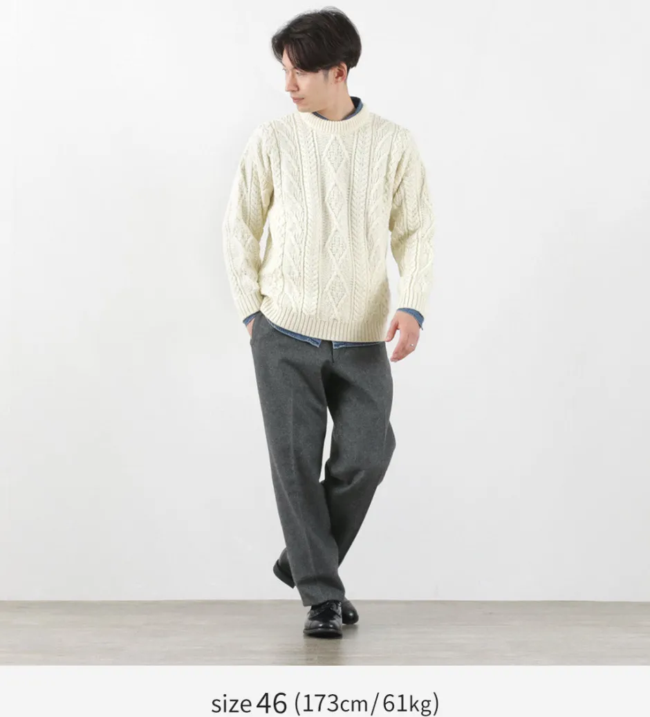 Trousers^D.C.WHITE / Wool Melton Tapered Trousers gray
