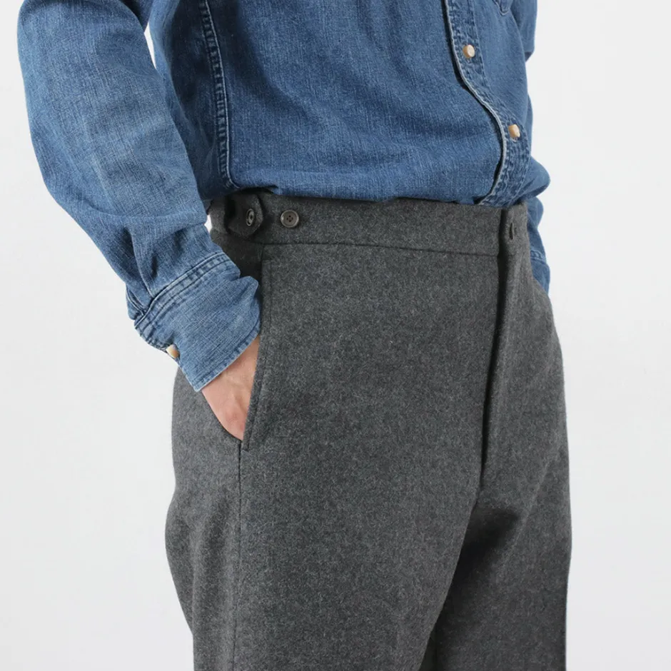 Trousers^D.C.WHITE / Wool Melton Tapered Trousers gray