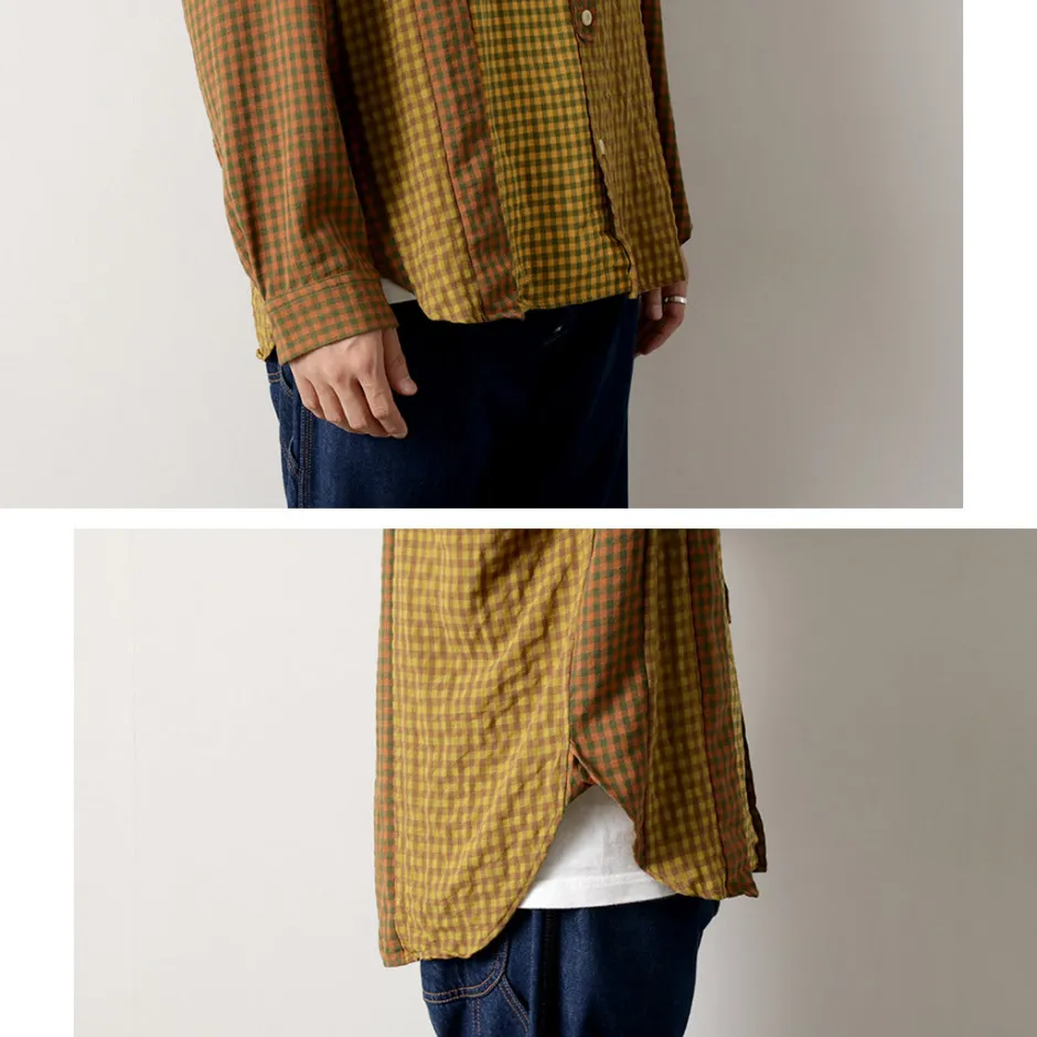 Shirts^DIP/DZT DIP/DZT / Checked combination shirt yellow