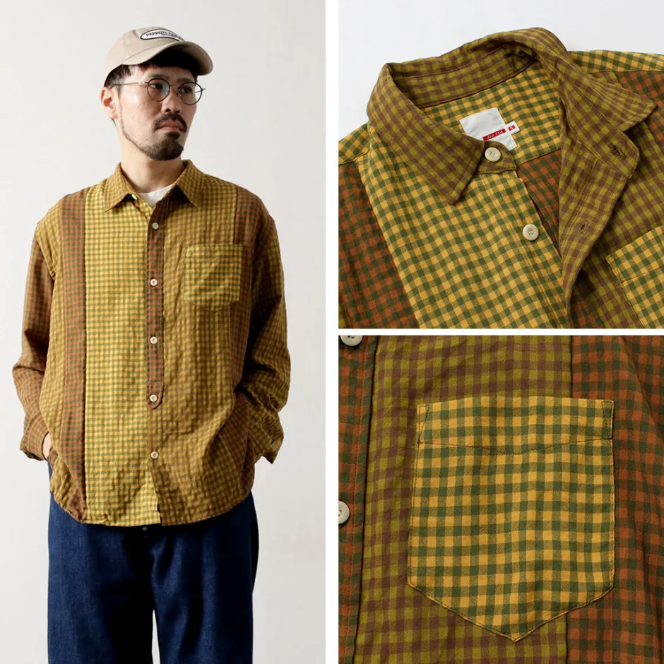 Shirts^DIP/DZT DIP/DZT / Checked combination shirt yellow