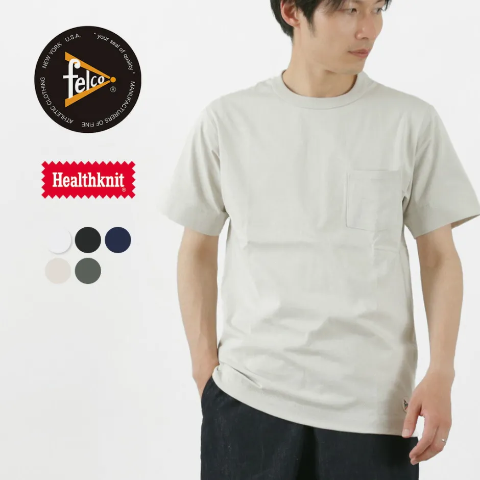T-Shirts^FELCO × HEALTH KNIT / Crew Neck Pocket Tee