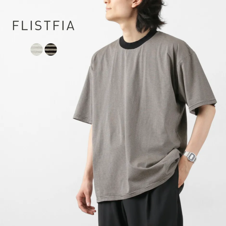 T-Shirts^FLISTFIA / Loose fit Striped crew neck T-shirt