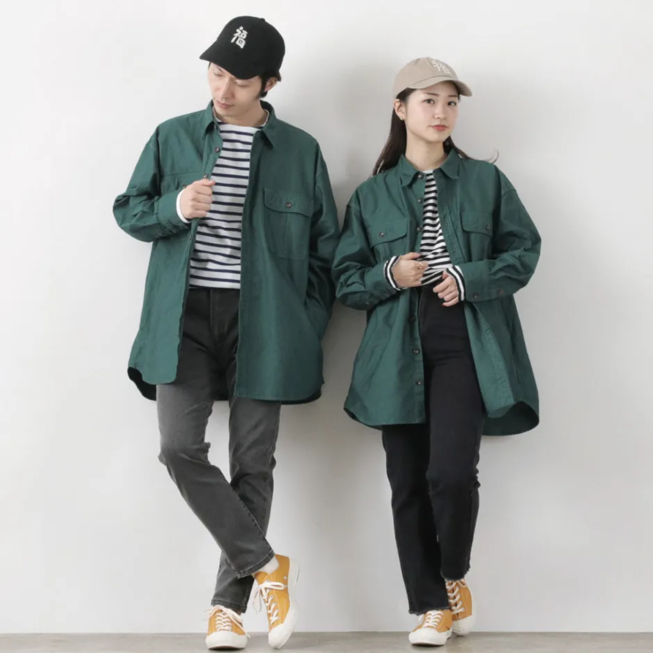 Shirts^FNOR / Grandval garment dye Shrimp sleeve shirt coat green