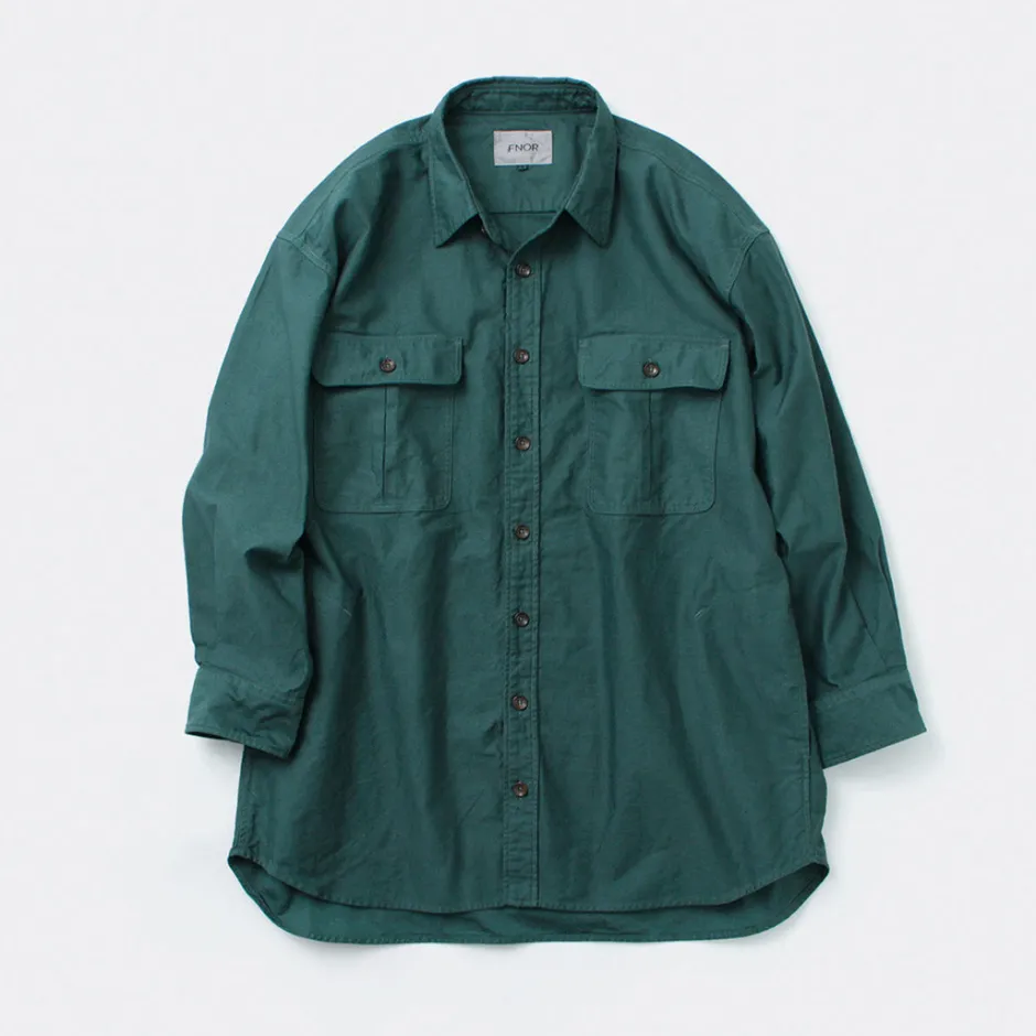 Shirts^FNOR / Grandval garment dye Shrimp sleeve shirt coat green