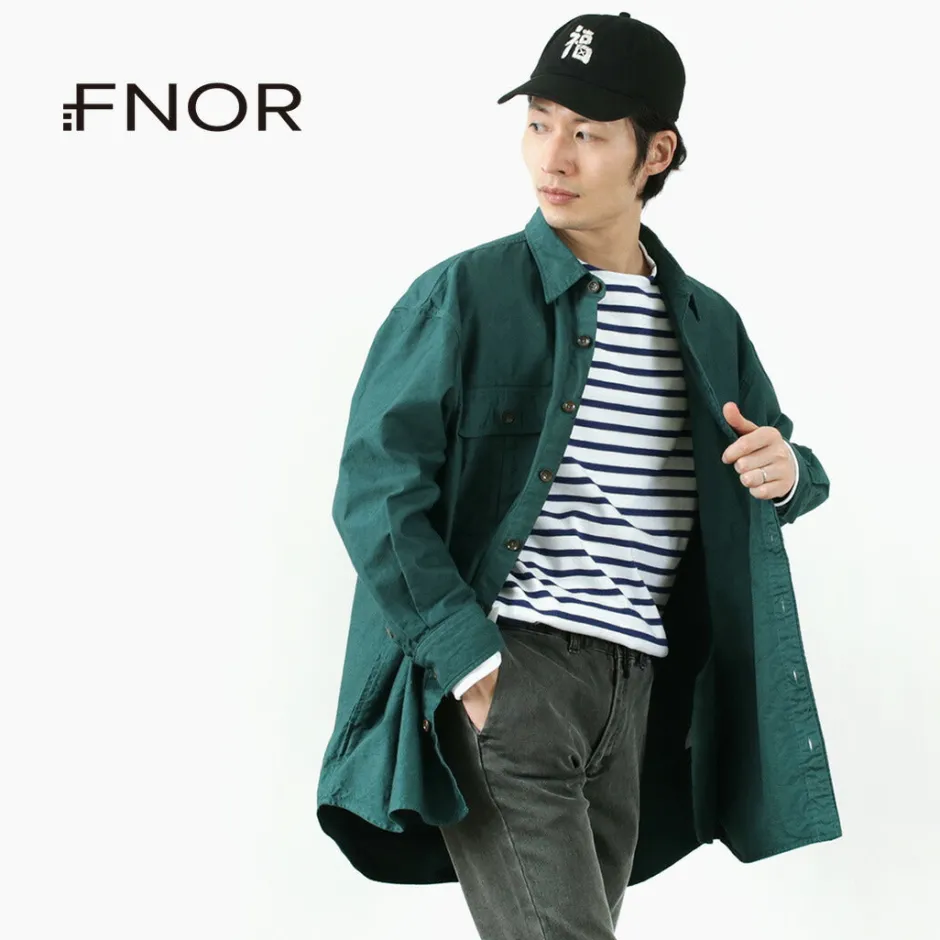 Shirts^FNOR / Grandval garment dye Shrimp sleeve shirt coat green