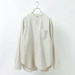 Shirts^FOB FACTORY / F3485 C/W STRIPE BANDCOLLAR Shirt