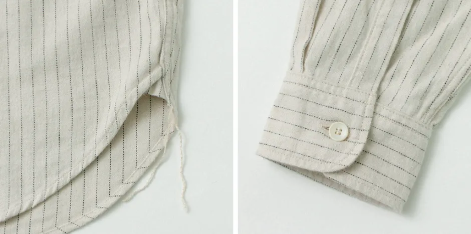 Shirts^FOB FACTORY / F3485 C/W STRIPE BANDCOLLAR Shirt