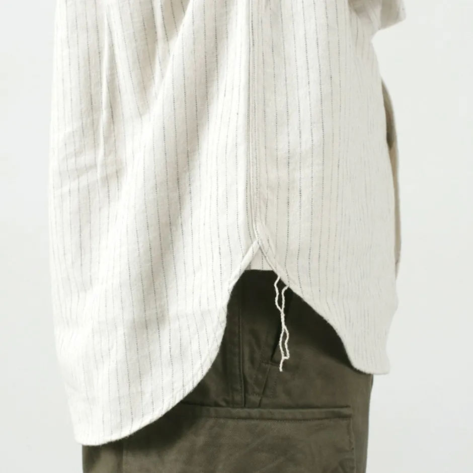 Shirts^FOB FACTORY / F3485 C/W STRIPE BANDCOLLAR Shirt