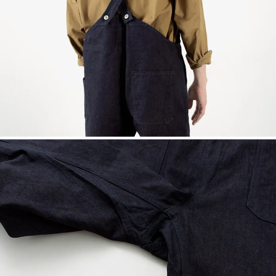 Trousers^FOB FACTORY / F0517 Denim overalls one wash dark-indigo