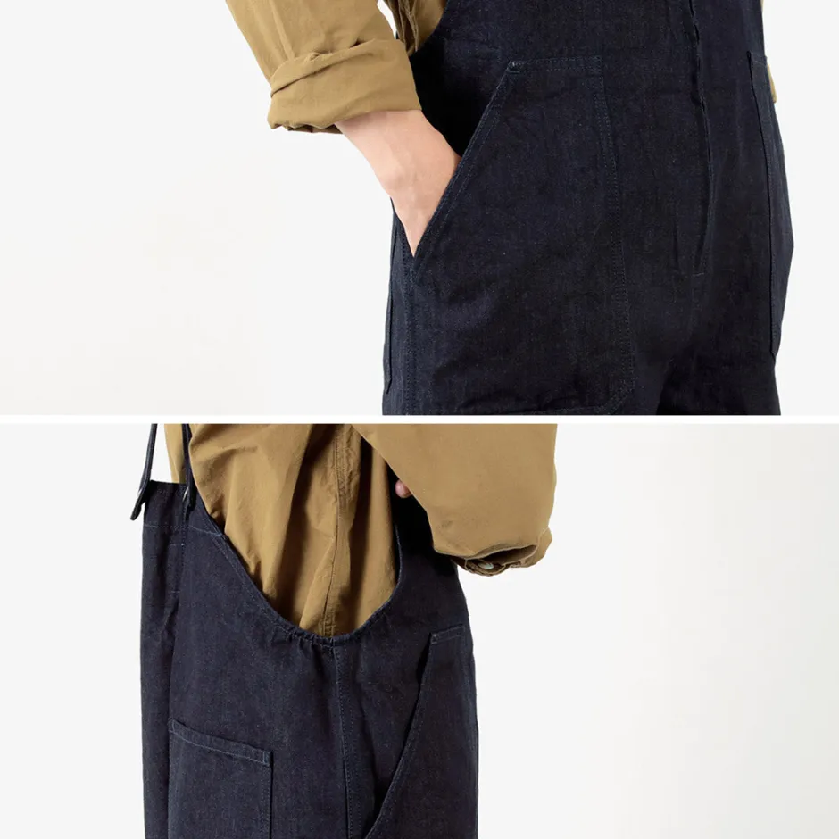 Trousers^FOB FACTORY / F0517 Denim overalls one wash dark-indigo