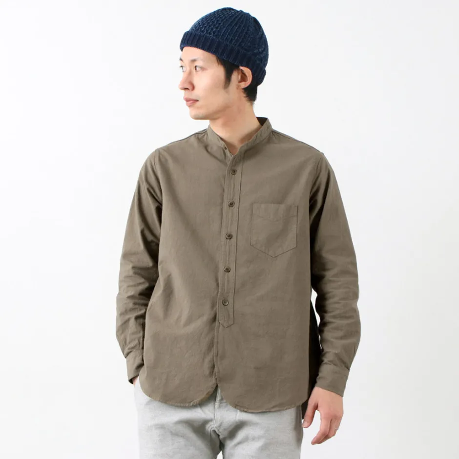 Shirts^FOB FACTORY / F3464 Dye band collar shirt