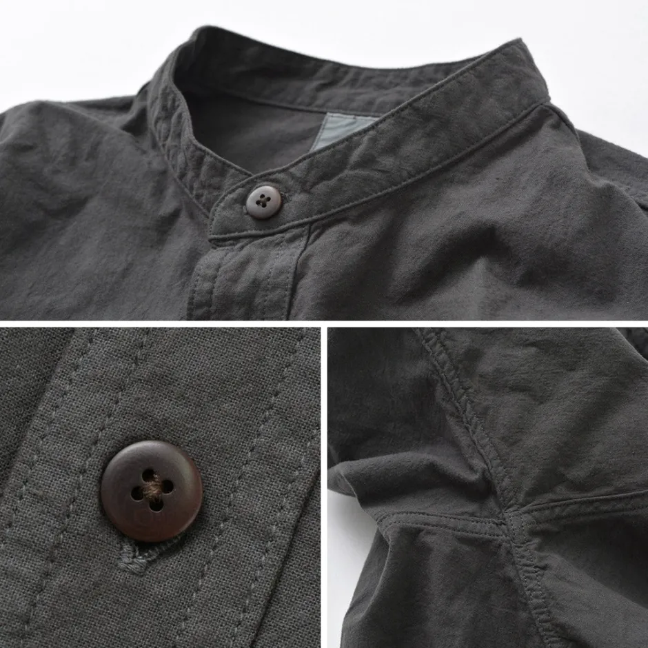 Shirts^FOB FACTORY / F3464 Dye band collar shirt