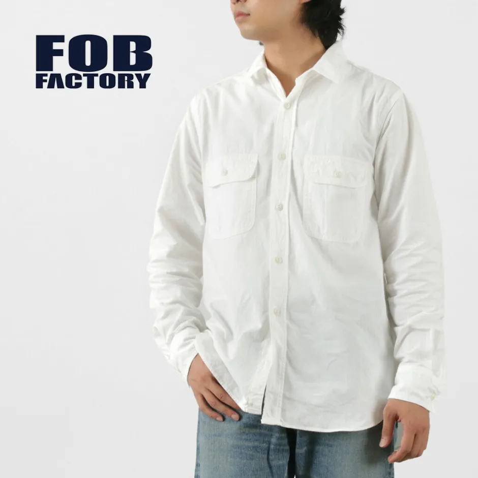 Shirts^FOB FACTORY / F3496 Ox work shirt white
