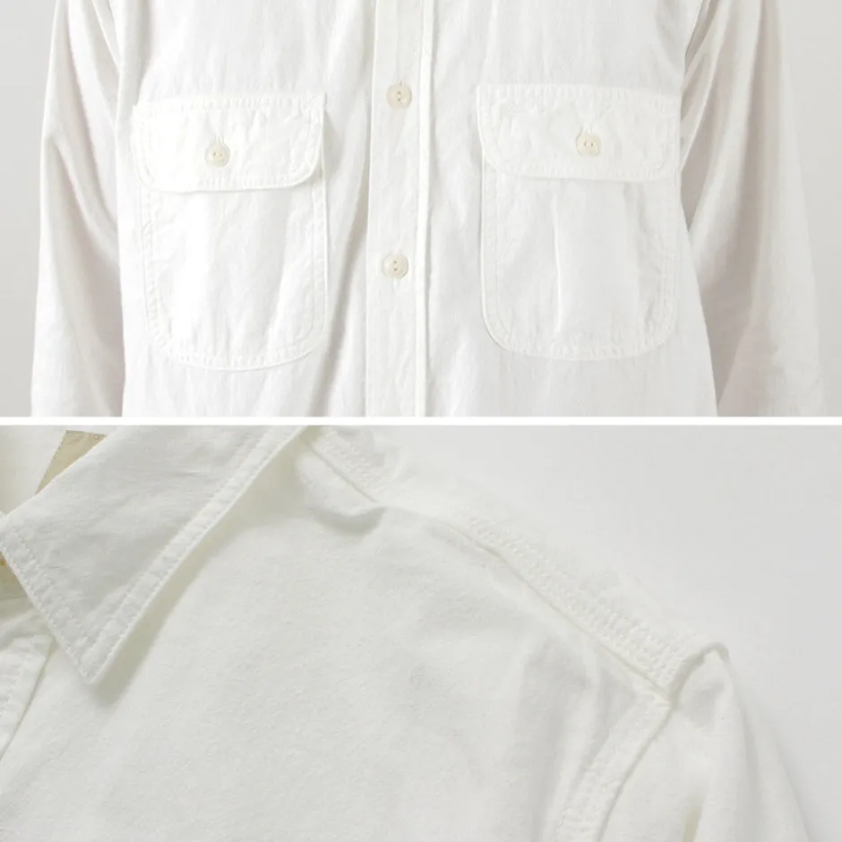 Shirts^FOB FACTORY / F3496 Ox work shirt white