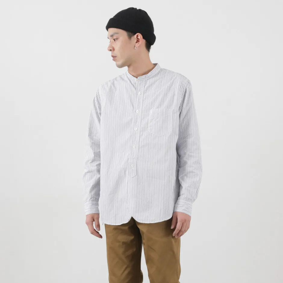 Shirts^FOB FACTORY / F3488 striped band collar shirt