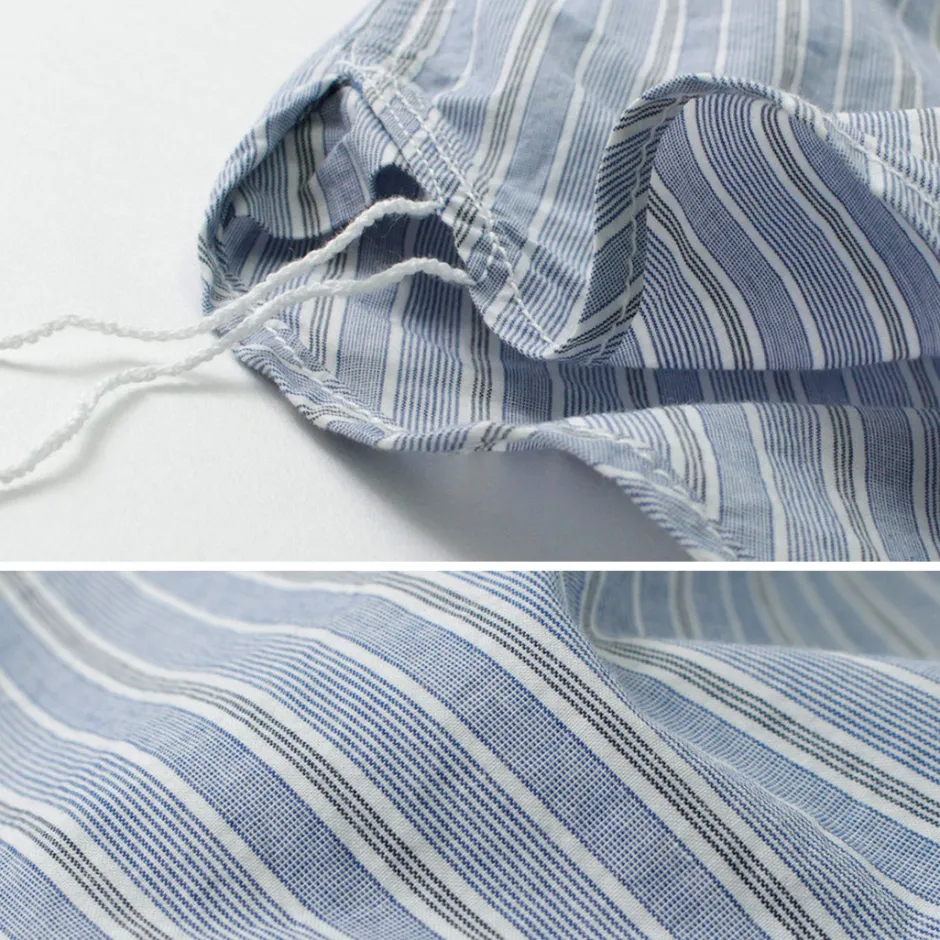 Shirts^FOB FACTORY / F3488 striped band collar shirt