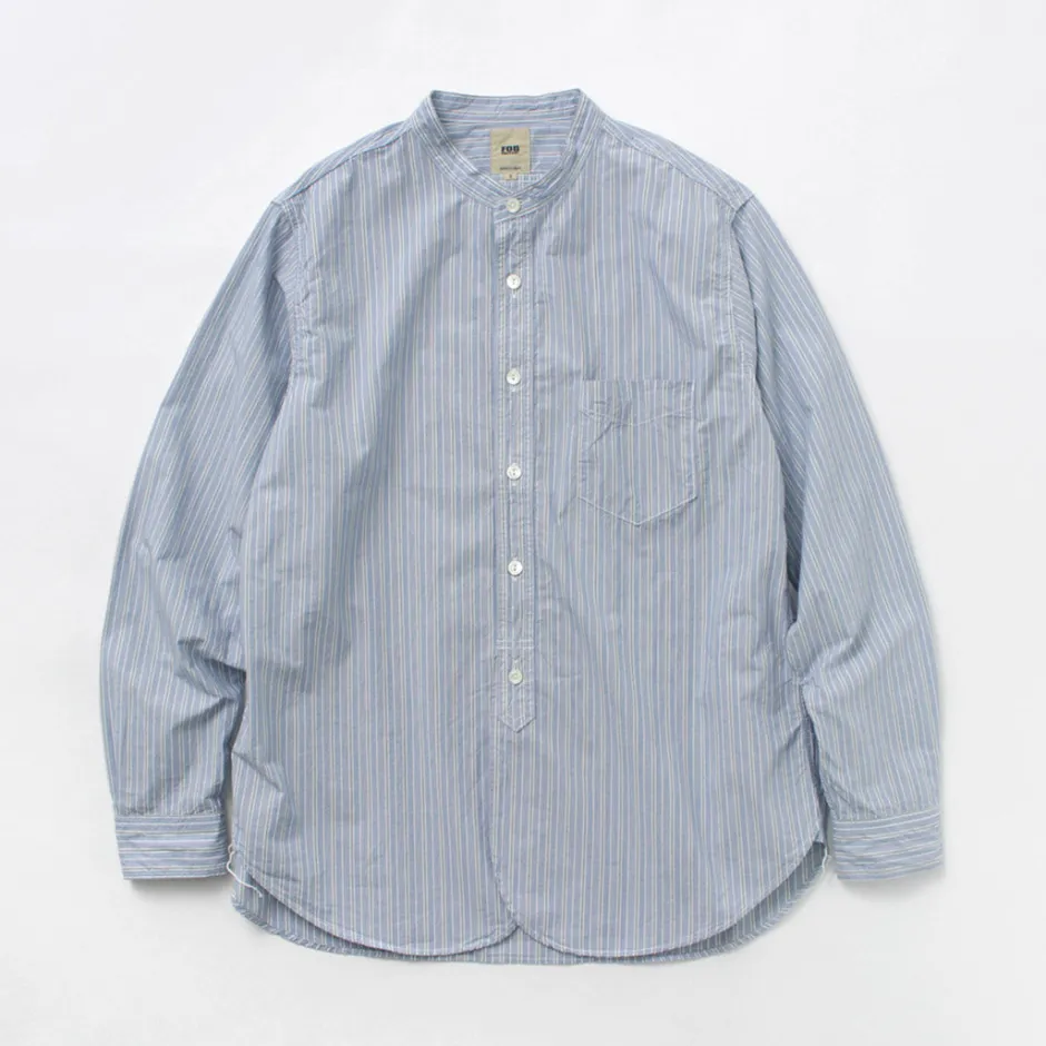 Shirts^FOB FACTORY / F3488 striped band collar shirt