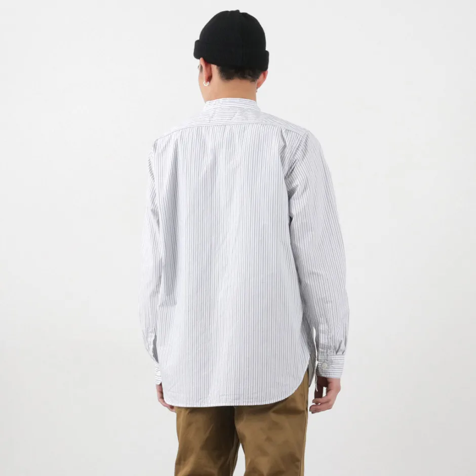 Shirts^FOB FACTORY / F3488 striped band collar shirt