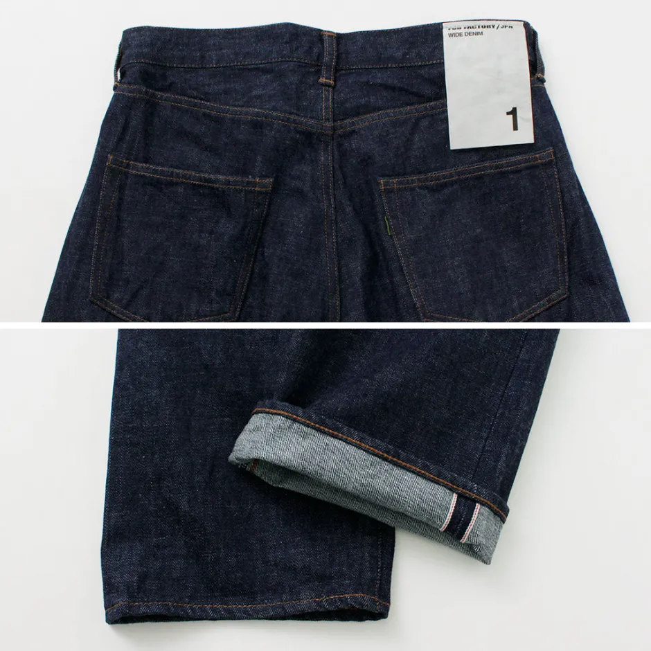 Jeans^FOB FACTORY / F1147 Wide denim 5P pants indigo