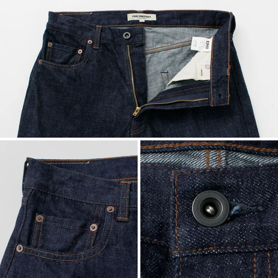 Jeans^FOB FACTORY / F1147 Wide denim 5P pants indigo